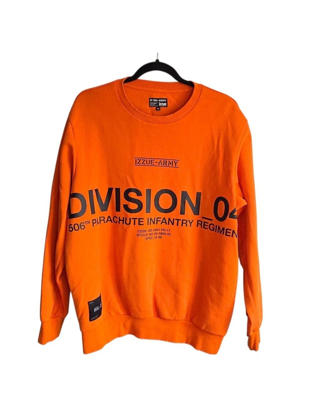 Izzue-Army Orange Graphic Crewneck Sweatshirt Men’s XL - Picture 3 of 10